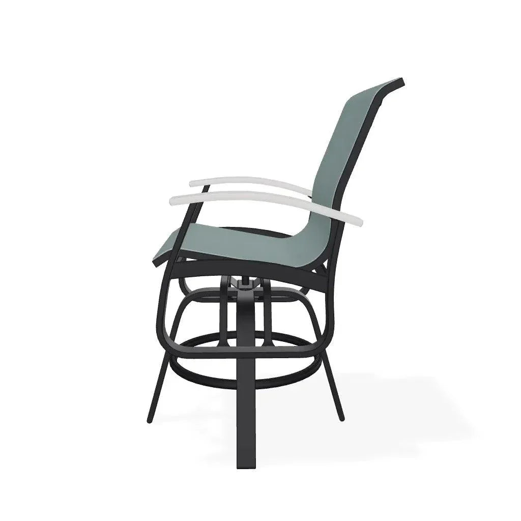 Belle Isle Hidden Motion Polymer Armed Chat Chair - LOOMLAN - Telescope - Outdoor Accent Chairs