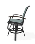 Belle Isle Hidden Motion Polymer Armed Chat Chair - LOOMLAN - Telescope - Outdoor Accent Chairs