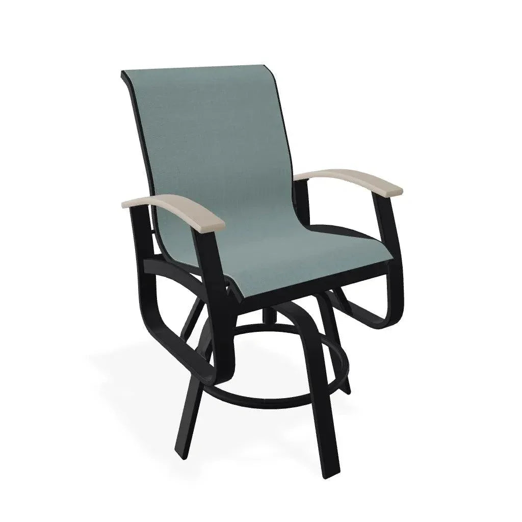 Belle Isle Hidden Motion Polymer Armed Chat Chair - LOOMLAN - Telescope - Outdoor Accent Chairs