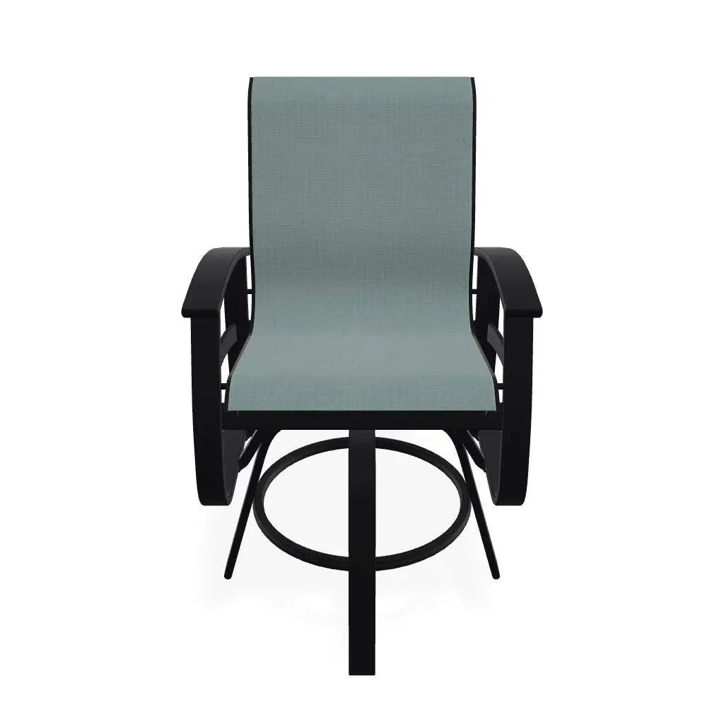 Belle Isle Hidden Motion Polymer Armed Chat Chair - LOOMLAN - Telescope - Outdoor Accent Chairs