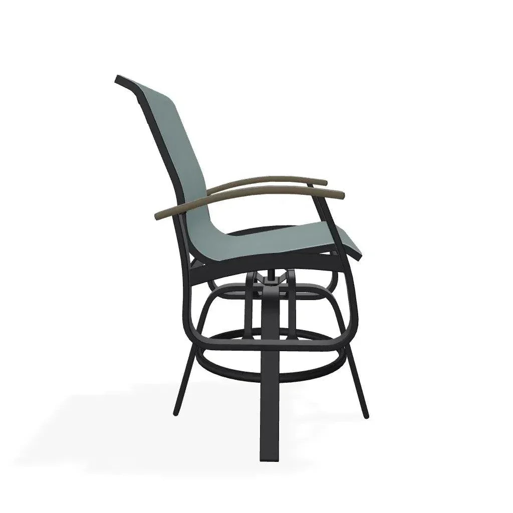 Belle Isle Hidden Motion Polymer Armed Chat Chair - LOOMLAN - Telescope - Outdoor Accent Chairs