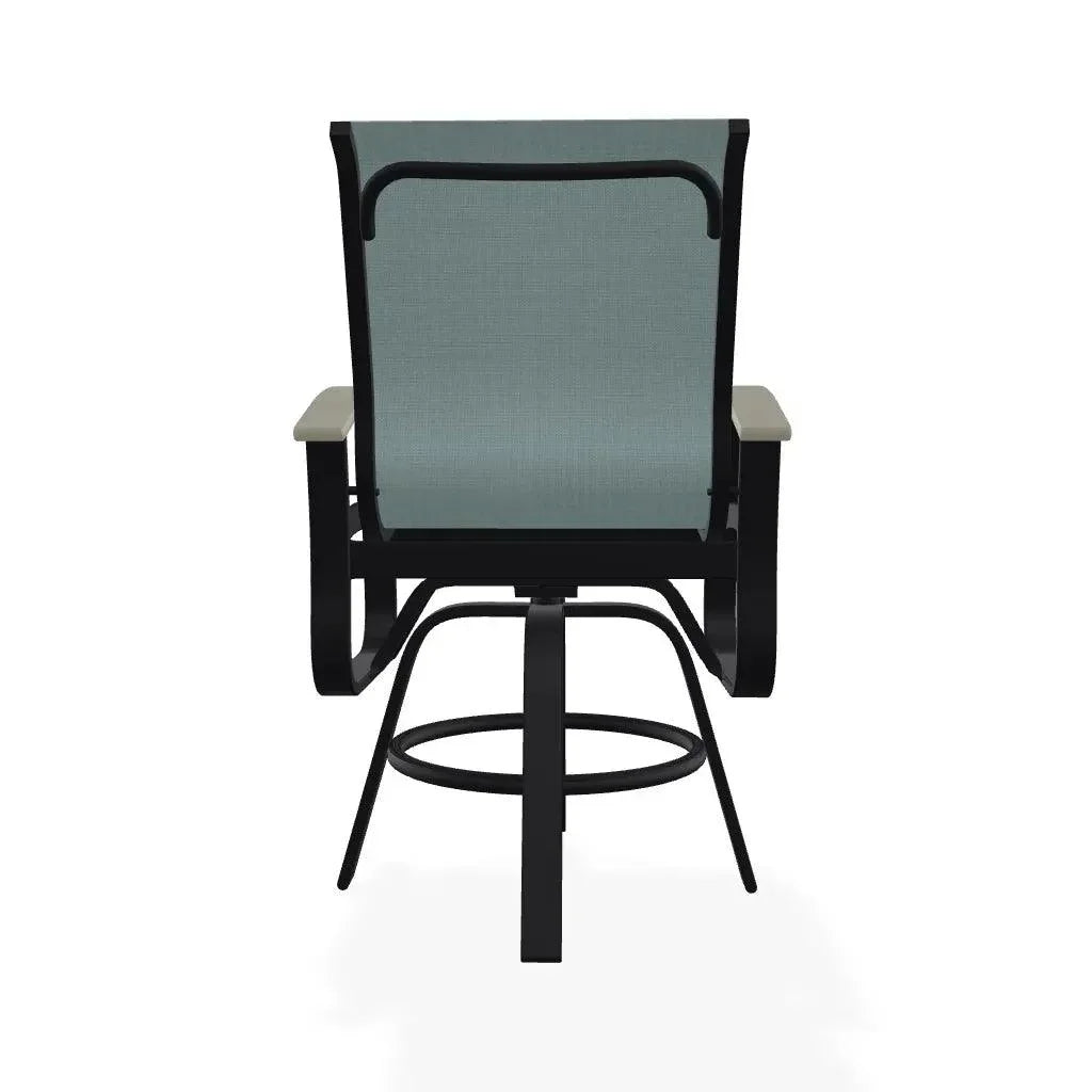Belle Isle Hidden Motion Polymer Armed Chat Chair - LOOMLAN - Telescope - Outdoor Accent Chairs