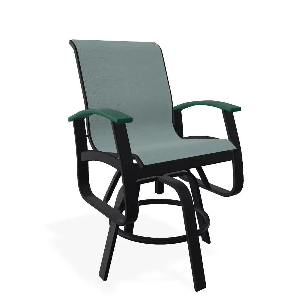 Belle Isle Hidden Motion Polymer Armed Chat Chair - LOOMLAN - Telescope - Outdoor Accent Chairs