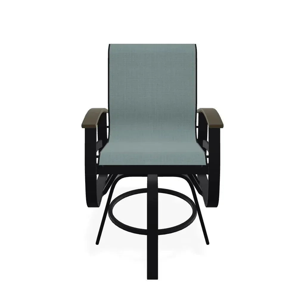 Belle Isle Hidden Motion Polymer Armed Chat Chair - LOOMLAN - Telescope - Outdoor Accent Chairs