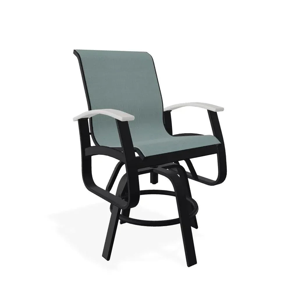 Belle Isle Hidden Motion Polymer Armed Chat Chair - LOOMLAN - Telescope - Outdoor Accent Chairs
