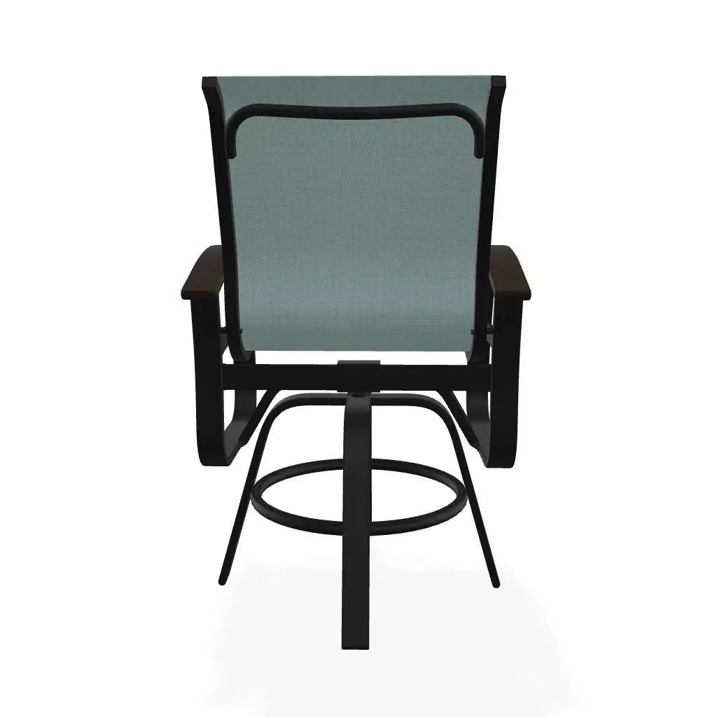 Belle Isle Hidden Motion Polymer Armed Chat Chair - LOOMLAN - Telescope - Outdoor Accent Chairs