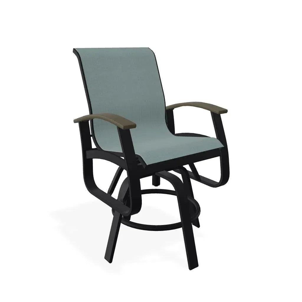 Belle Isle Hidden Motion Polymer Armed Chat Chair - LOOMLAN - Telescope - Outdoor Accent Chairs
