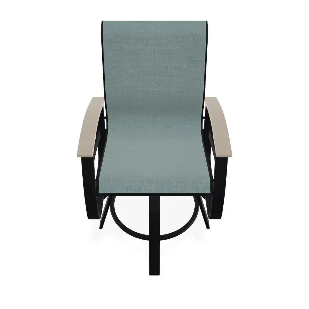 Belle Isle Hidden Motion Polymer Armed Chat Chair - LOOMLAN - Telescope - Outdoor Accent Chairs