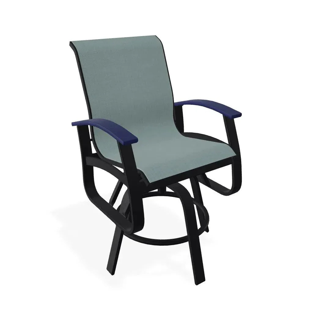 Belle Isle Hidden Motion Polymer Armed Chat Chair - LOOMLAN - Telescope - Outdoor Accent Chairs