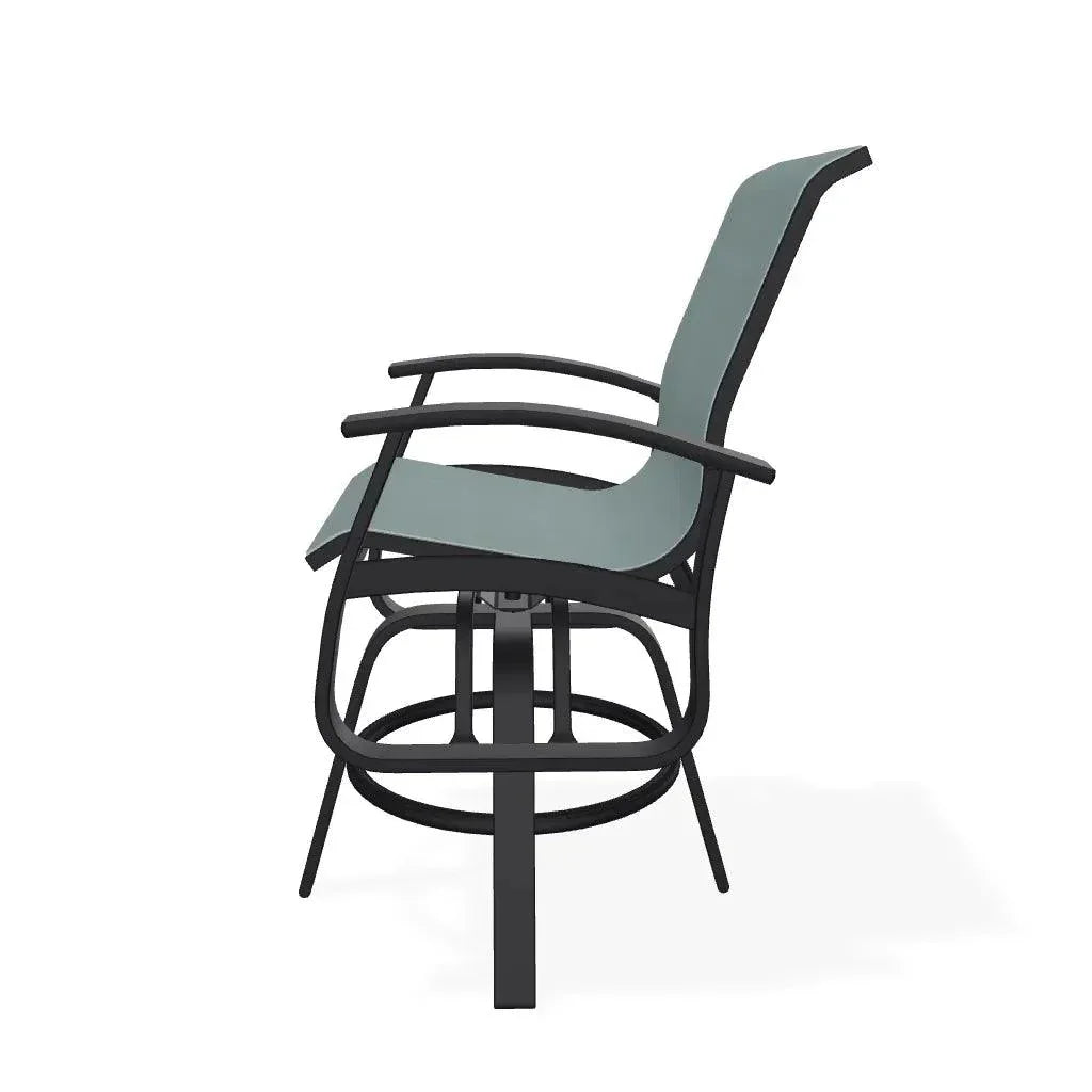 Belle Isle Hidden Motion Polymer Armed Chat Chair - LOOMLAN - Telescope - Outdoor Accent Chairs