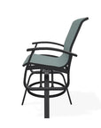 Belle Isle Hidden Motion Polymer Armed Chat Chair - LOOMLAN - Telescope - Outdoor Accent Chairs