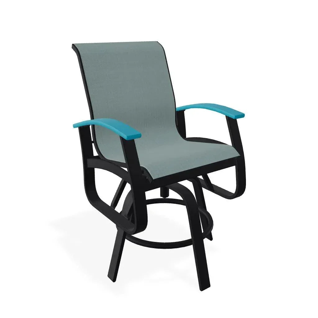 Belle Isle Hidden Motion Polymer Armed Chat Chair - LOOMLAN - Telescope - Outdoor Accent Chairs