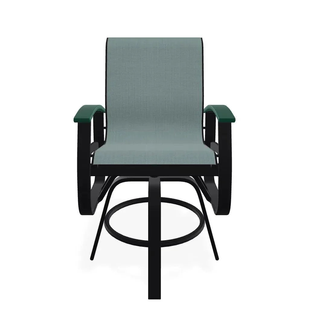 Belle Isle Hidden Motion Polymer Armed Chat Chair - LOOMLAN - Telescope - Outdoor Accent Chairs