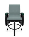 Belle Isle Hidden Motion Polymer Armed Chat Chair - LOOMLAN - Telescope - Outdoor Accent Chairs