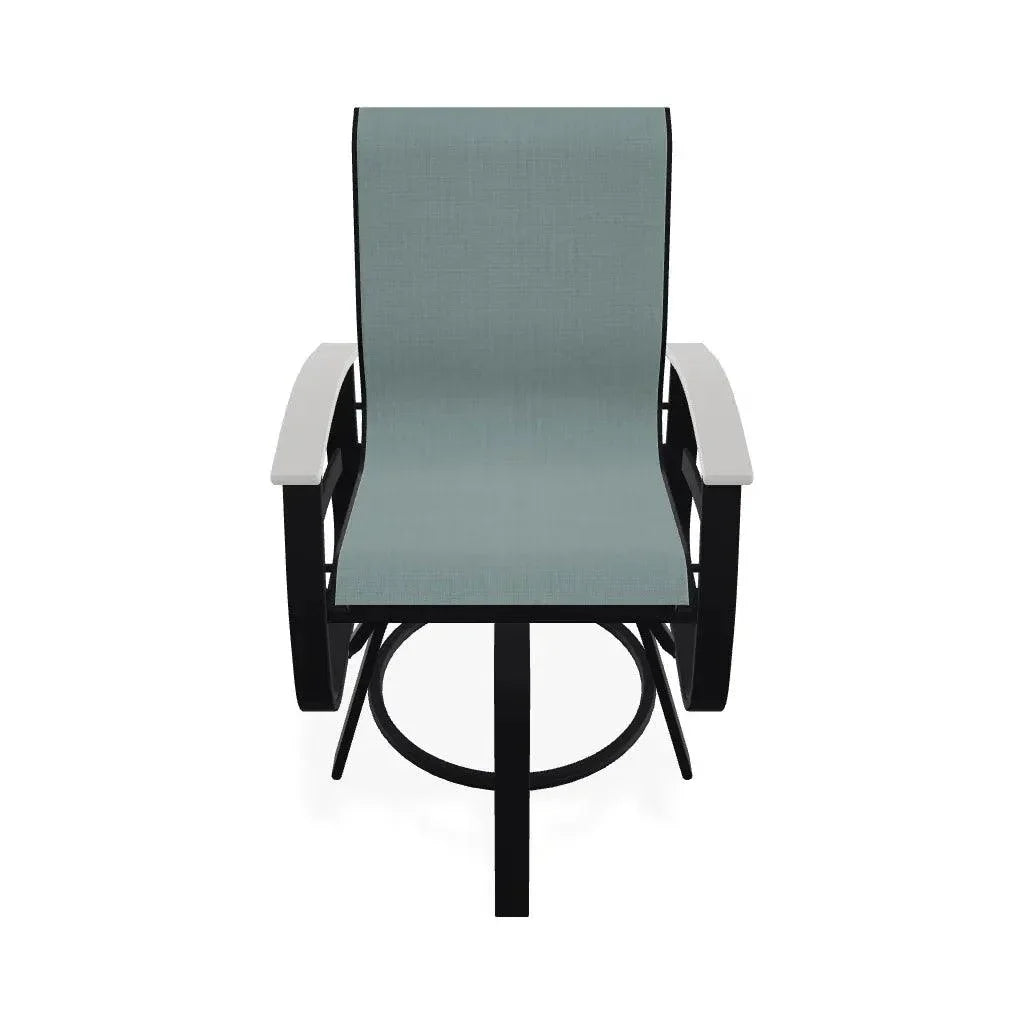 Belle Isle Hidden Motion Polymer Armed Chat Chair - LOOMLAN - Telescope - Outdoor Accent Chairs
