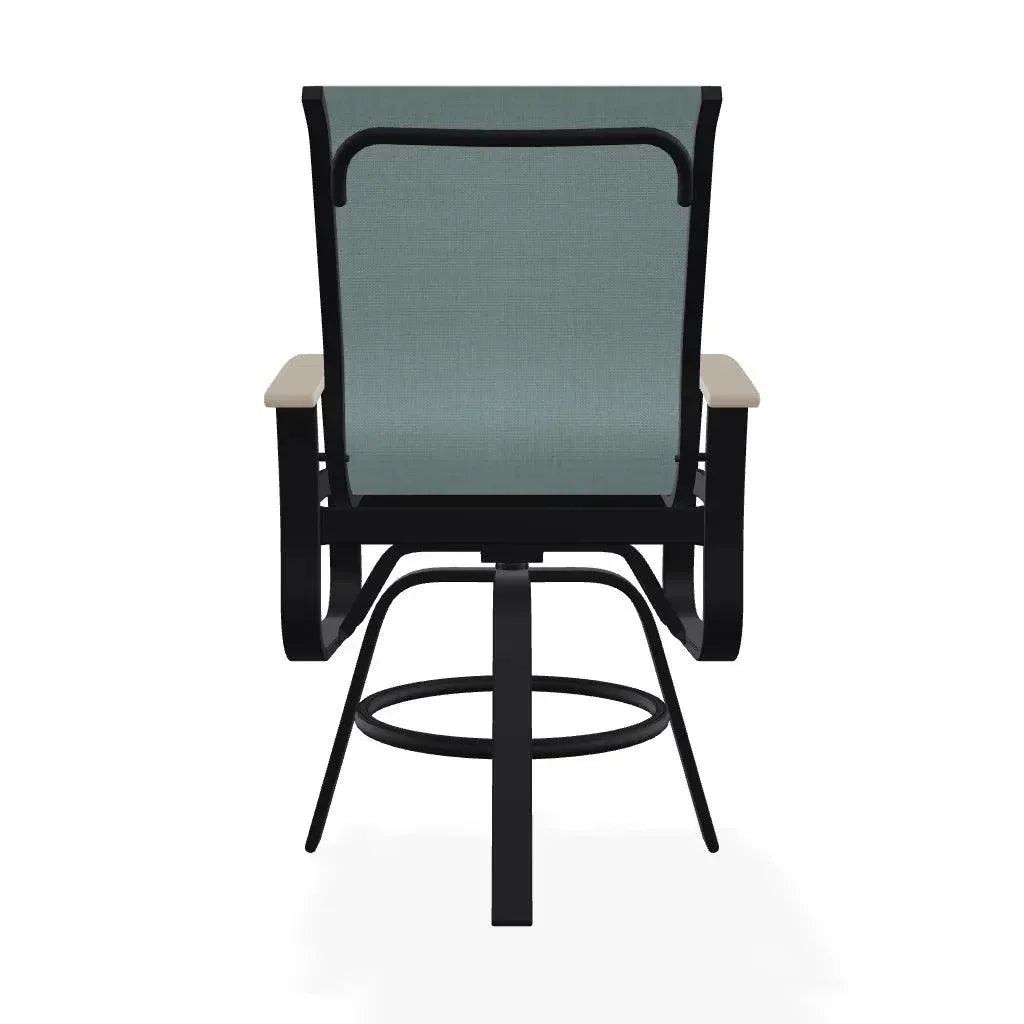 Belle Isle Hidden Motion Polymer Armed Chat Chair - LOOMLAN - Telescope - Outdoor Accent Chairs