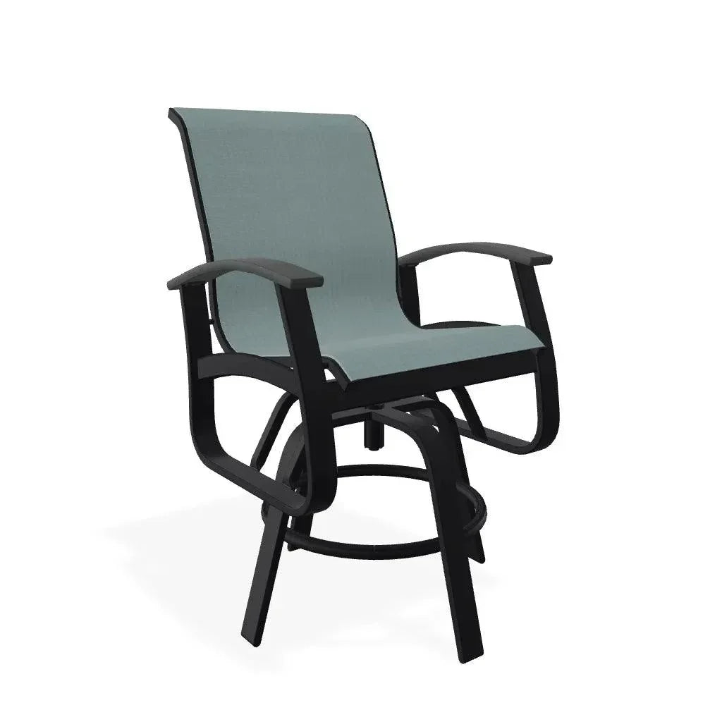 Belle Isle Hidden Motion Polymer Armed Chat Chair - LOOMLAN - Telescope - Outdoor Accent Chairs