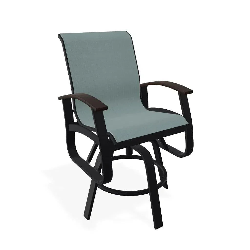 Belle Isle Hidden Motion Polymer Armed Chat Chair - LOOMLAN - Telescope - Outdoor Accent Chairs
