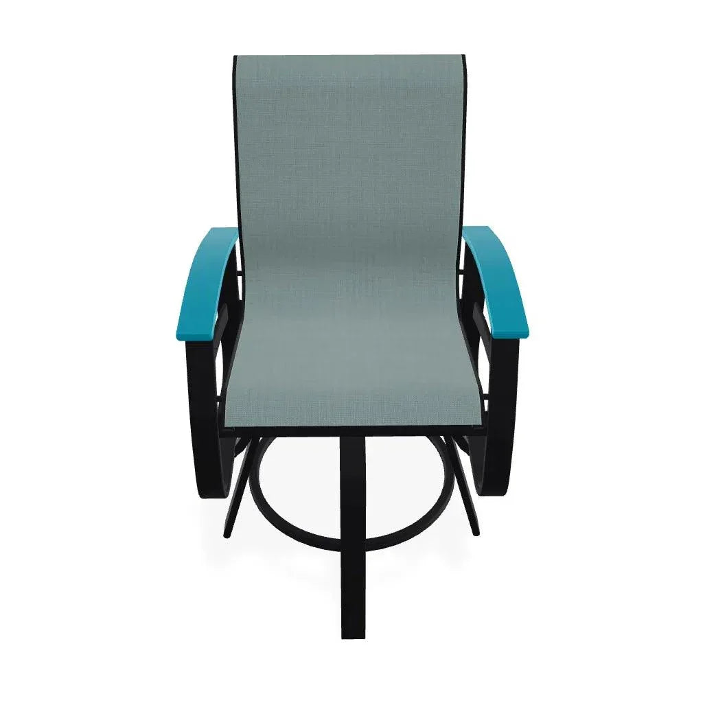 Belle Isle Hidden Motion Polymer Armed Chat Chair - LOOMLAN - Telescope - Outdoor Accent Chairs
