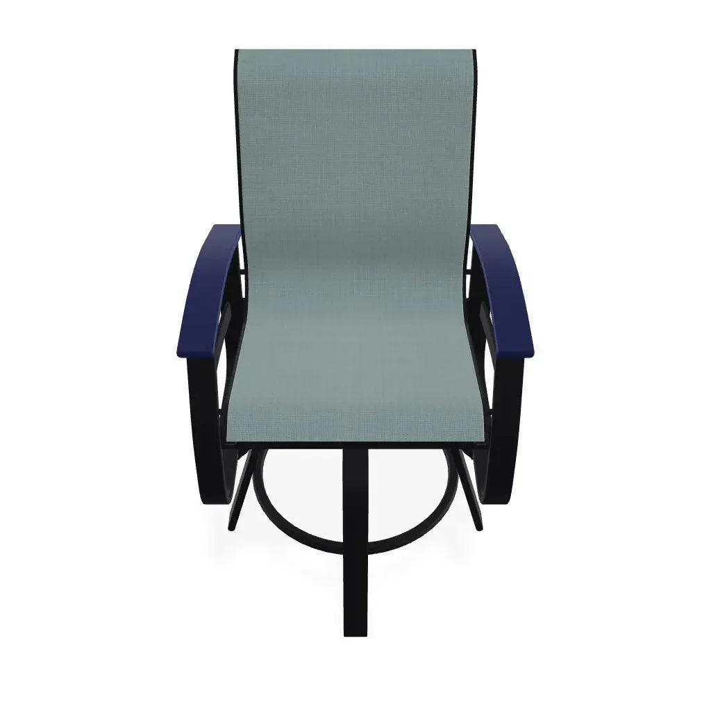 Belle Isle Hidden Motion Polymer Armed Chat Chair - LOOMLAN - Telescope - Outdoor Accent Chairs