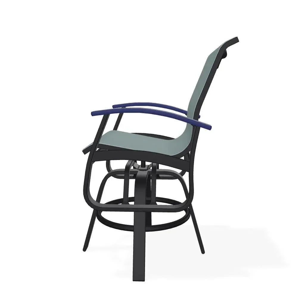 Belle Isle Hidden Motion Polymer Armed Chat Chair - LOOMLAN - Telescope - Outdoor Accent Chairs