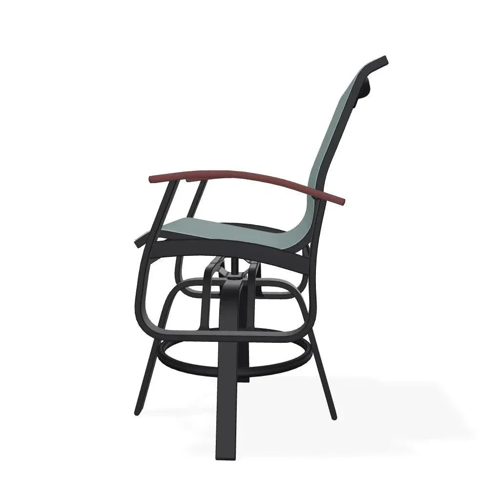 Belle Isle Hidden Motion Polymer Armed Chat Chair - LOOMLAN - Telescope - Outdoor Accent Chairs