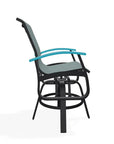 Belle Isle Hidden Motion Polymer Armed Chat Chair - LOOMLAN - Telescope - Outdoor Accent Chairs