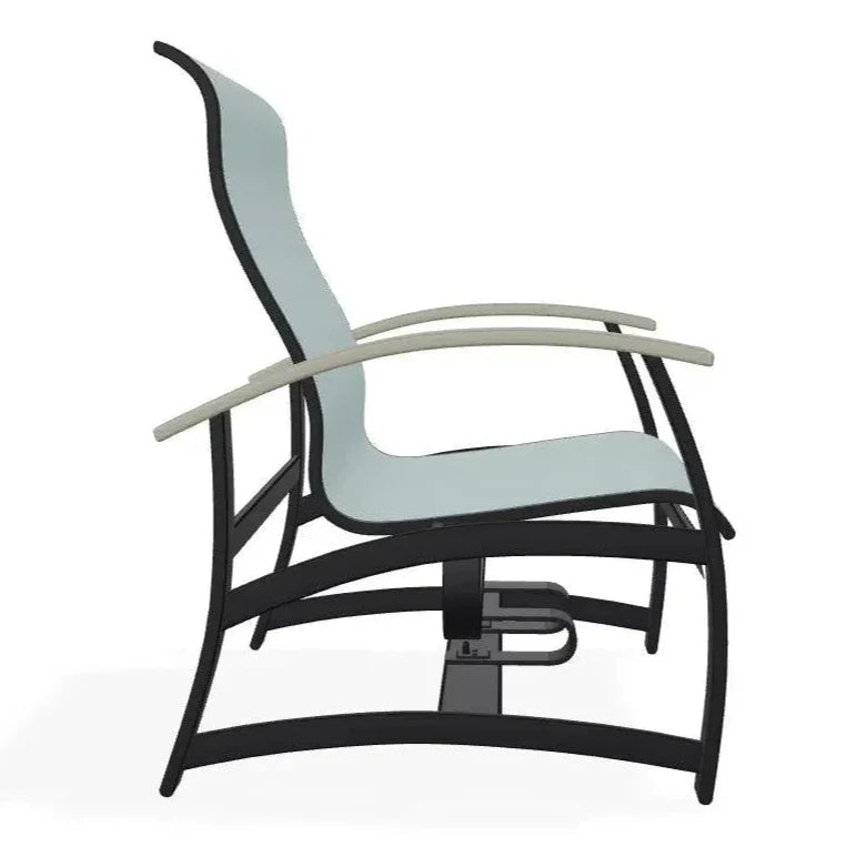 Belle Isle Multi - Position Polymer Armed Dining Chair - LOOMLAN - Telescope - Outdoor Dining Chairs