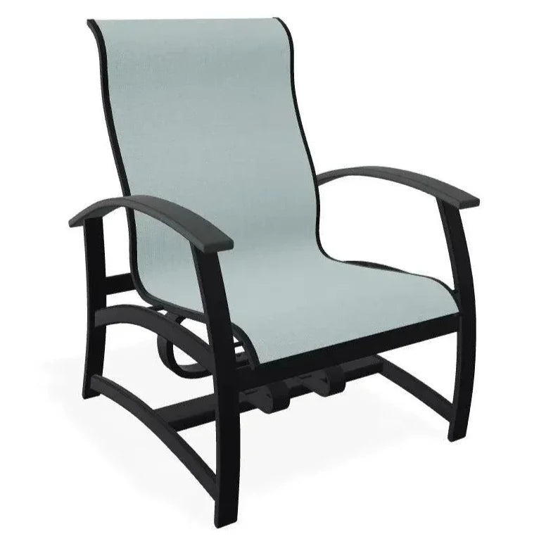 Belle Isle Multi - Position Polymer Armed Dining Chair - LOOMLAN - Telescope - Outdoor Dining Chairs