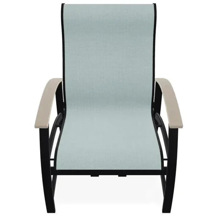 Belle Isle Multi - Position Polymer Armed Dining Chair - LOOMLAN - Telescope - Outdoor Dining Chairs