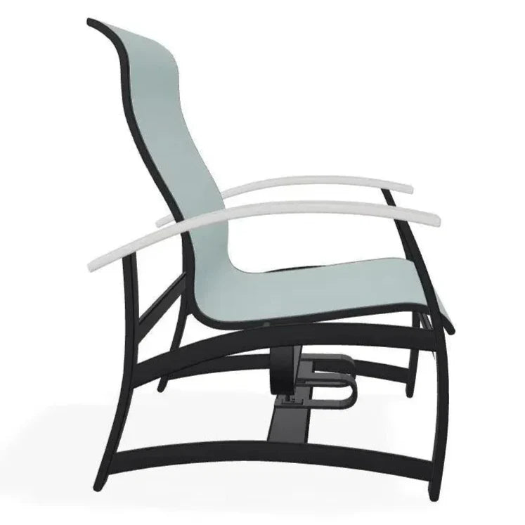 Belle Isle Multi - Position Polymer Armed Dining Chair - LOOMLAN - Telescope - Outdoor Dining Chairs
