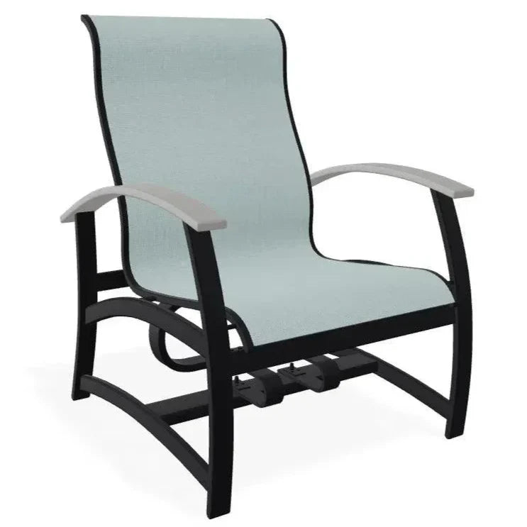 Belle Isle Multi - Position Polymer Armed Dining Chair - LOOMLAN - Telescope - Outdoor Dining Chairs