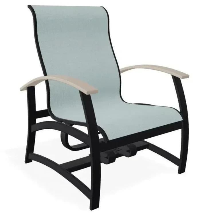 Belle Isle Multi - Position Polymer Armed Dining Chair - LOOMLAN - Telescope - Outdoor Dining Chairs