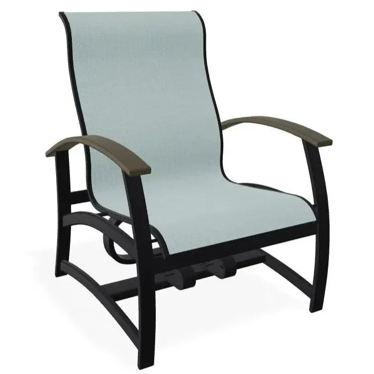 Belle Isle Multi - Position Polymer Armed Dining Chair - LOOMLAN - Telescope - Outdoor Dining Chairs