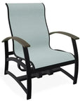 Belle Isle Multi - Position Polymer Armed Dining Chair - LOOMLAN - Telescope - Outdoor Dining Chairs