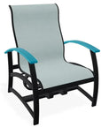 Belle Isle Multi - Position Polymer Armed Dining Chair - LOOMLAN - Telescope - Outdoor Dining Chairs