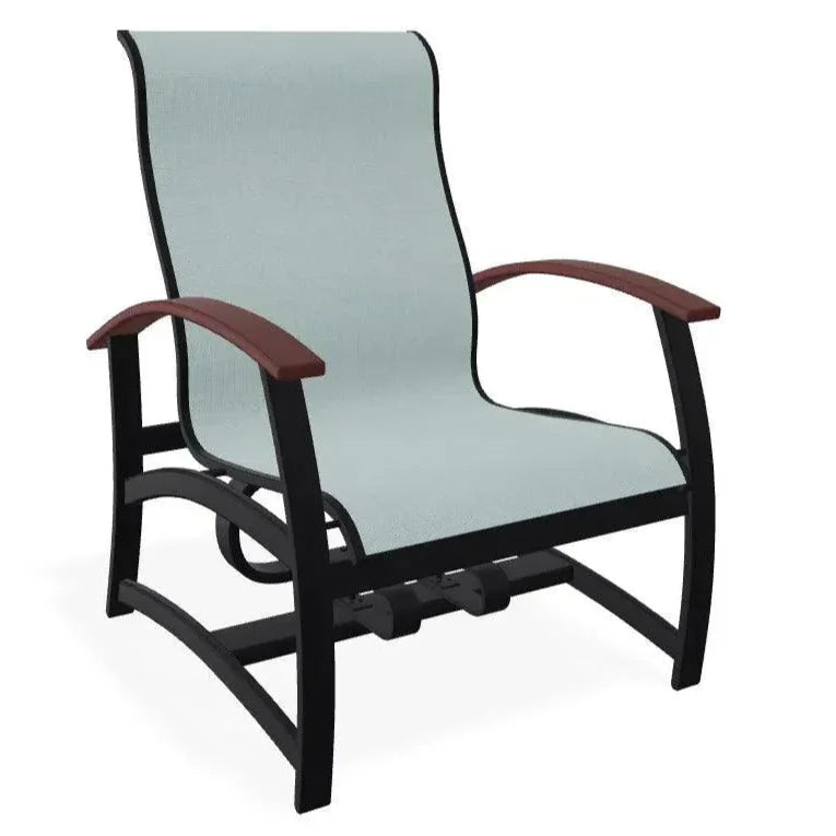 Belle Isle Multi - Position Polymer Armed Dining Chair - LOOMLAN - Telescope - Outdoor Dining Chairs