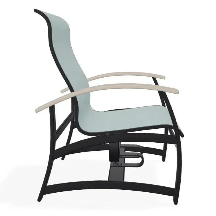 Belle Isle Multi - Position Polymer Armed Dining Chair - LOOMLAN - Telescope - Outdoor Dining Chairs