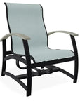 Belle Isle Multi - Position Polymer Armed Dining Chair - LOOMLAN - Telescope - Outdoor Dining Chairs