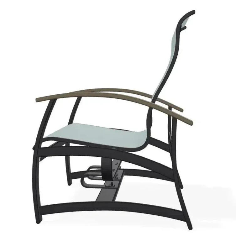Belle Isle Multi - Position Polymer Armed Dining Chair - LOOMLAN - Telescope - Outdoor Dining Chairs