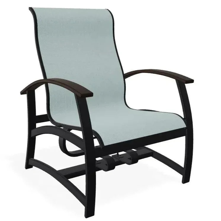 Belle Isle Multi - Position Polymer Armed Dining Chair - LOOMLAN - Telescope - Outdoor Dining Chairs