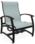 Belle Isle Multi - Position Polymer Armed Dining Chair - LOOMLAN - Telescope - Outdoor Dining Chairs