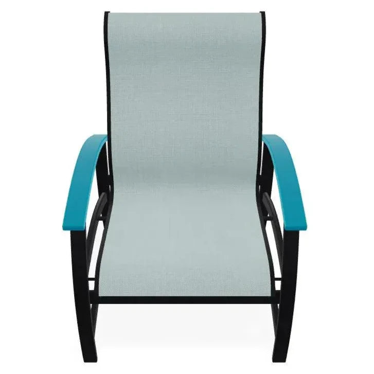 Belle Isle Multi - Position Polymer Armed Dining Chair - LOOMLAN - Telescope - Outdoor Dining Chairs