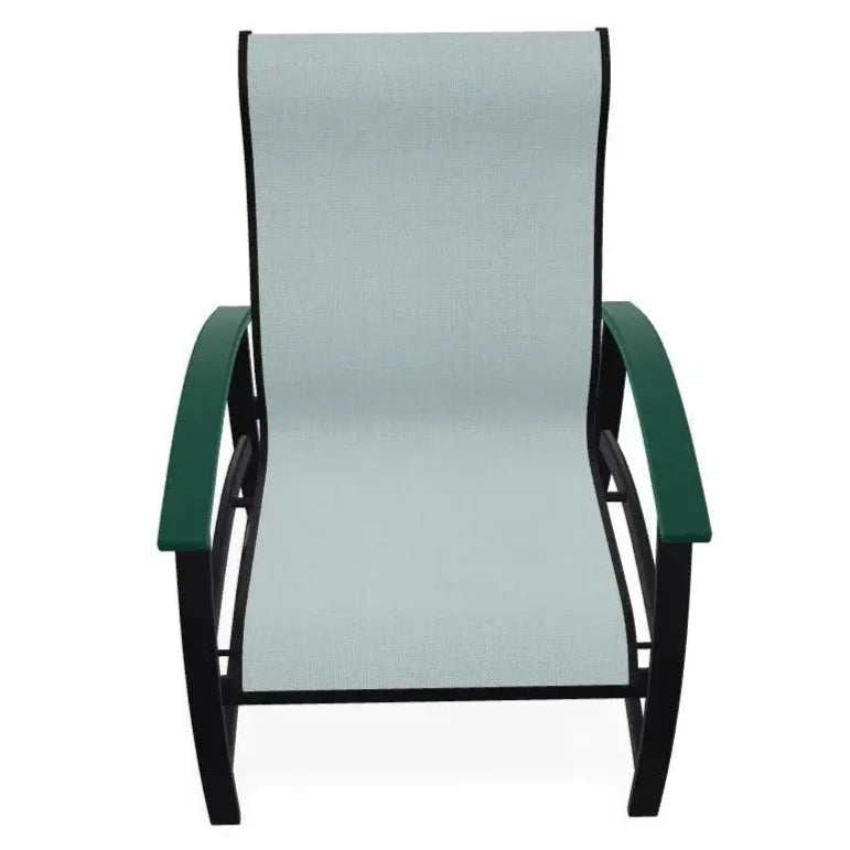 Belle Isle Multi - Position Polymer Armed Dining Chair - LOOMLAN - Telescope - Outdoor Dining Chairs