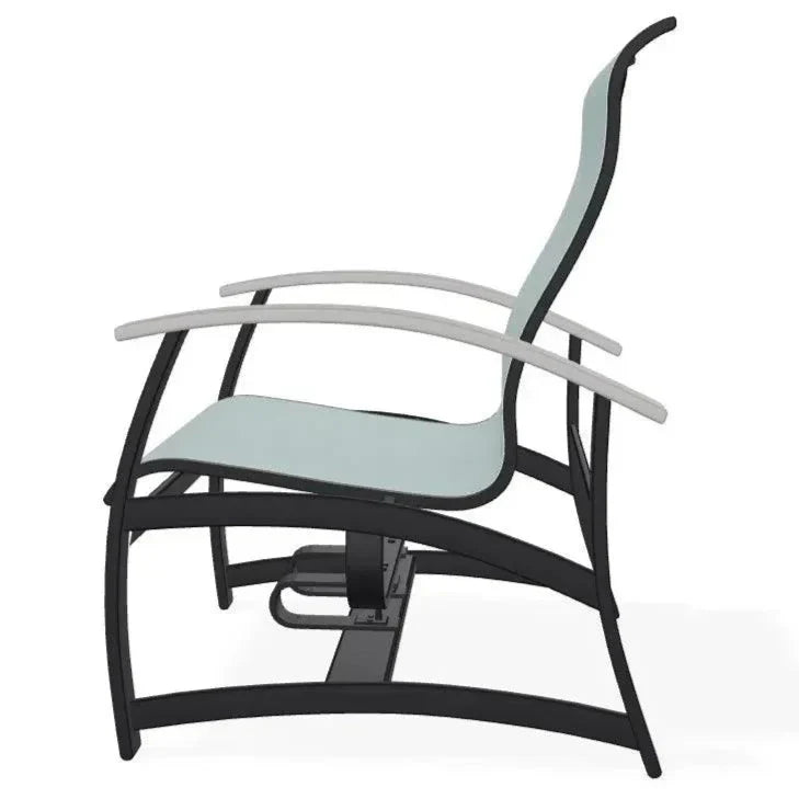 Belle Isle Multi - Position Polymer Armed Dining Chair - LOOMLAN - Telescope - Outdoor Dining Chairs
