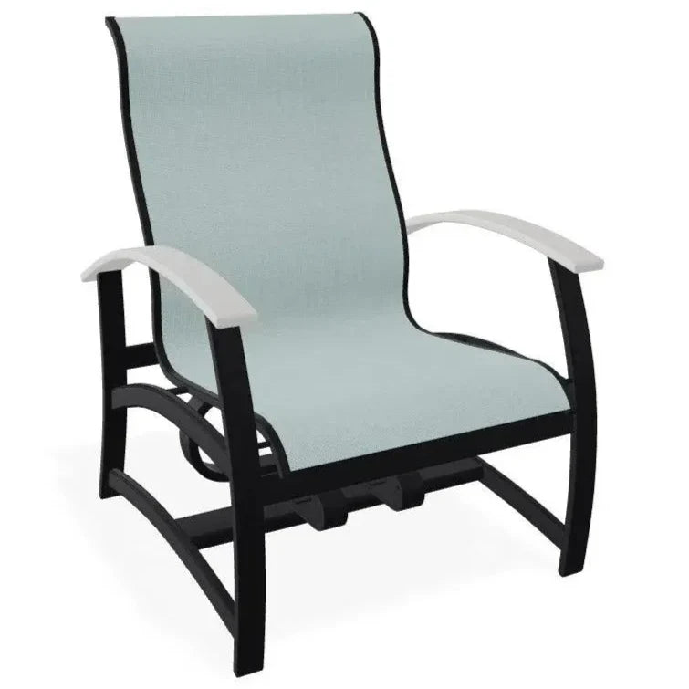 Belle Isle Multi - Position Polymer Armed Dining Chair - LOOMLAN - Telescope - Outdoor Dining Chairs