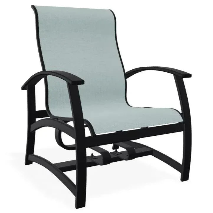 Belle Isle Multi - Position Polymer Armed Dining Chair - LOOMLAN - Telescope - Outdoor Dining Chairs
