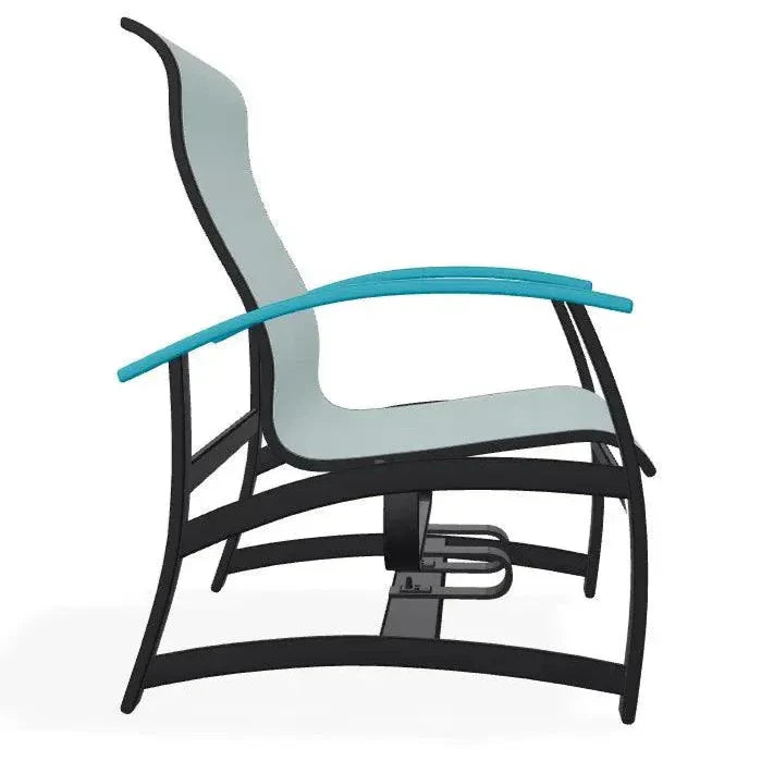 Belle Isle Multi - Position Polymer Armed Dining Chair - LOOMLAN - Telescope - Outdoor Dining Chairs