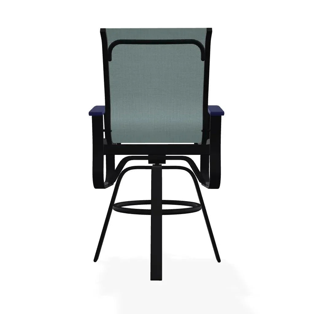 Belle Isle Sling Balcony Height Swivel Arm Chair - LOOMLAN - Telescope - Outdoor Accent Chairs