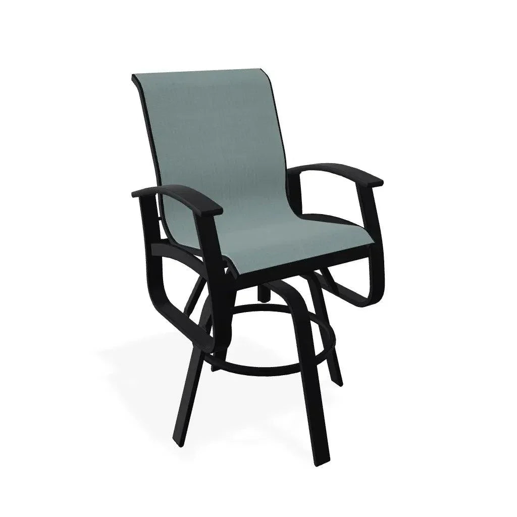 Belle Isle Sling Balcony Height Swivel Arm Chair - LOOMLAN - Telescope - Outdoor Accent Chairs